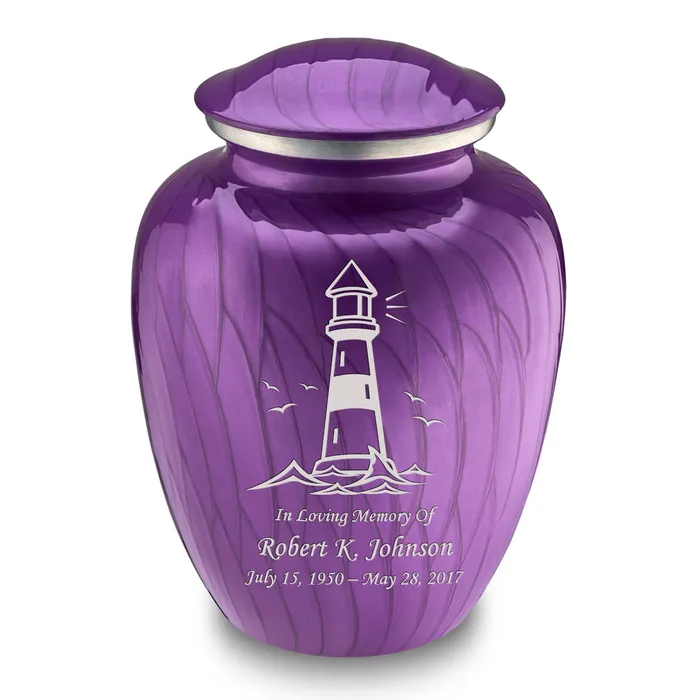 Earrings GetUrns Adult Embrace Pearl Purple Lighthouse Cremation Urn