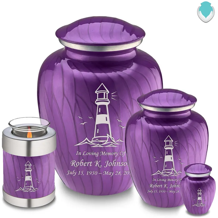 Earrings GetUrns Adult Embrace Pearl Purple Lighthouse Cremation Urn