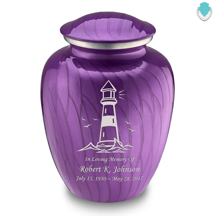 Earrings GetUrns Adult Embrace Pearl Purple Lighthouse Cremation Urn