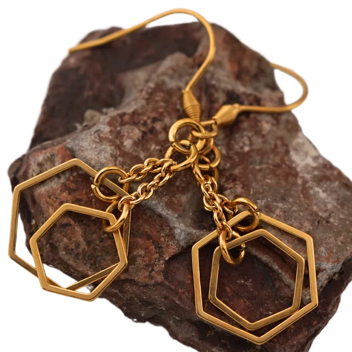 Earrings Gold Geometric Earrings Captive Collars