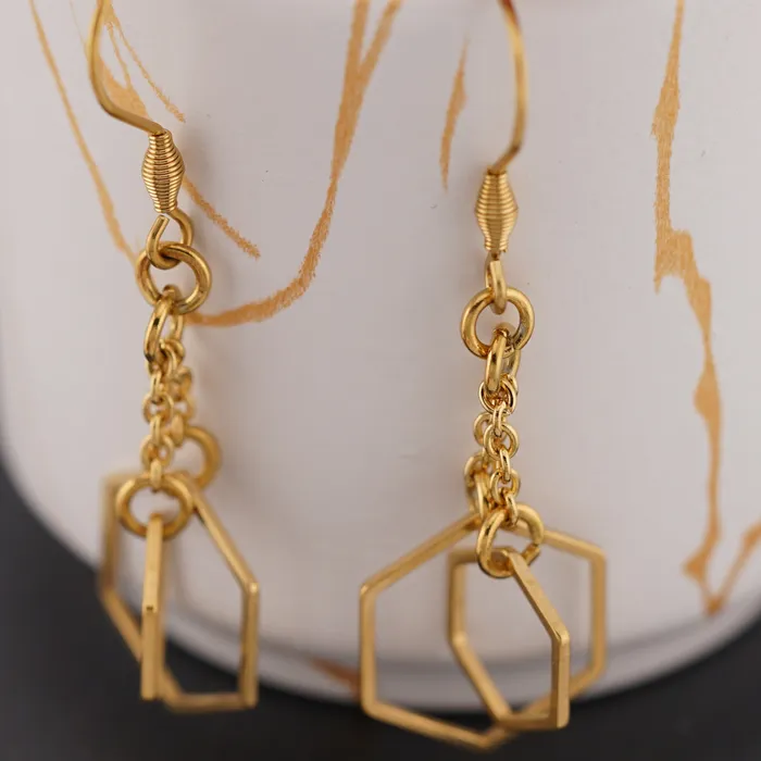 Earrings Gold Geometric Earrings Captive Collars