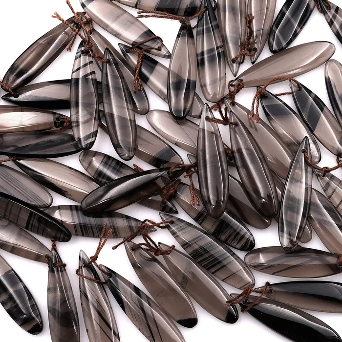 Earrings Intrinsic Trading AAA Real Natural Striped Ice Obsidian Earring Pair Matched Teardrop Gemstone Beads