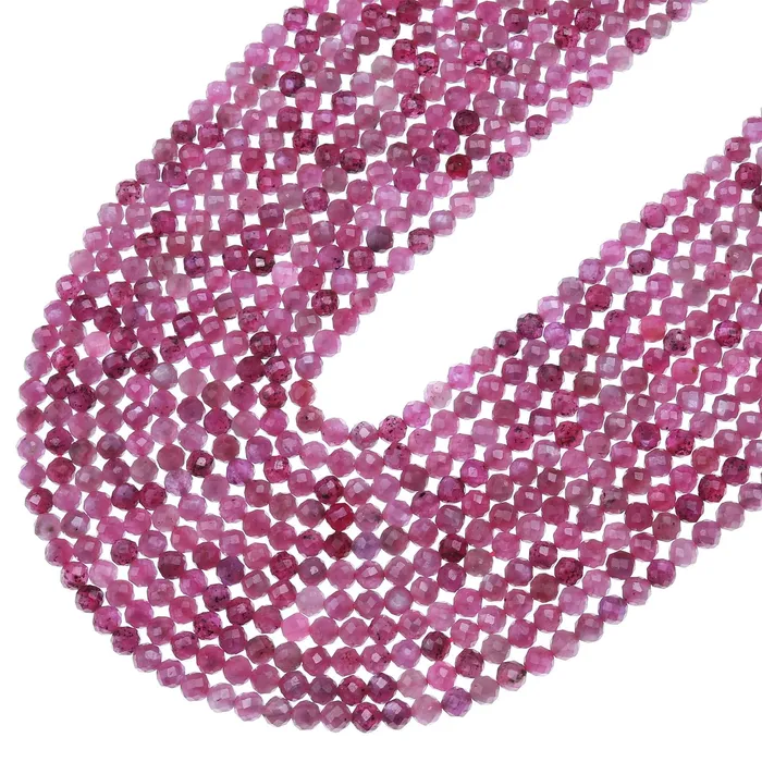 Earrings Intrinsic Trading Genuine Natural Star Ruby Faceted 3mm 4mm Round Beads Real Gemstone Micro Diamond Cut 155 Strand