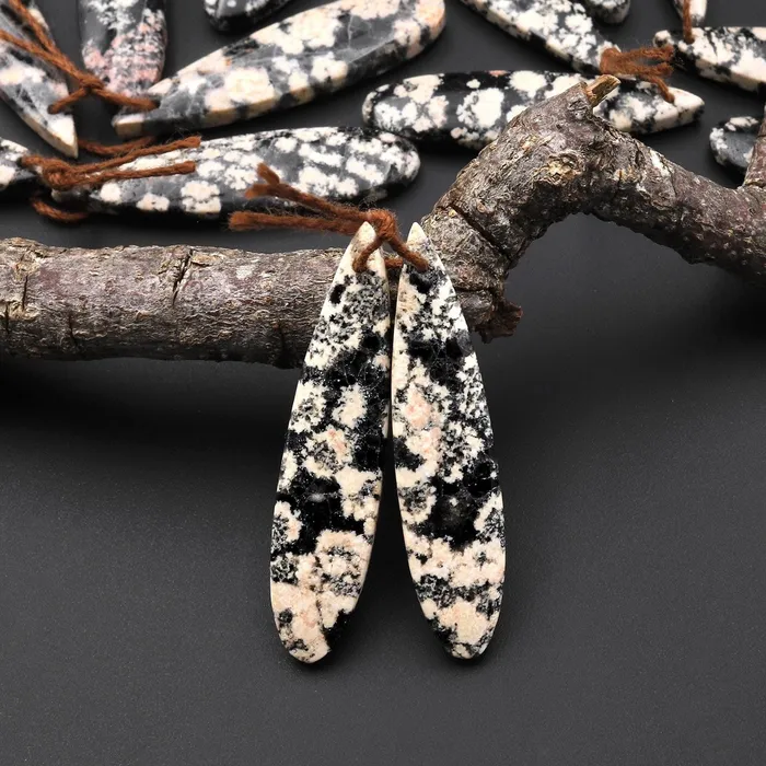 Earrings Intrinsic Trading Natural Mexican Snowflake Obsidian Earring Pair Matched Teardrop Gemstone Beads A3 Earrings Intrinsic Trading Natural Mexican Snowflake Obsidian Earring Pair Matched Teardrop Gemstone Beads A3