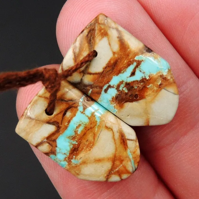 Earrings Intrinsic Trading Natural Turquoise From Royston Nevada Cabochon Cab Pair Drilled Matched Earrings Bead Pair E3281