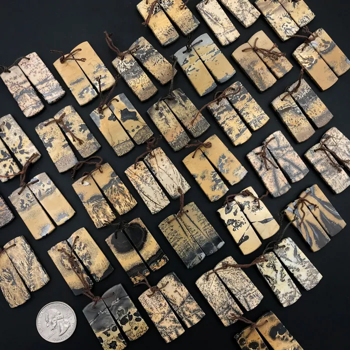 Earrings Intrinsic Trading Natural Wild Horse Picture Jasper Flat Rectangle Earring Pair Cabochon Cab Drilled Matched Gemstone Bead Pair Earrings Intrinsic Trading Natural Wild Horse Picture Jasper Flat Rectangle Earring Pair Cabochon Cab Drilled Matched Gemstone Bead Pair
