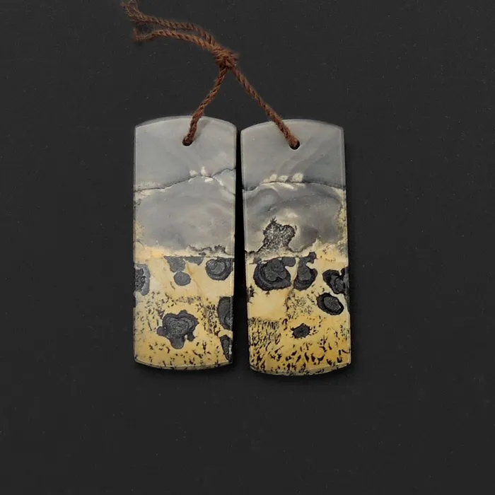 Earrings Intrinsic Trading Natural Wild Horse Picture Jasper Flat Rectangle Earring Pair Cabochon Cab Drilled Matched Gemstone Bead Pair Earrings Intrinsic Trading Natural Wild Horse Picture Jasper Flat Rectangle Earring Pair Cabochon Cab Drilled Matched Gemstone Bead Pair