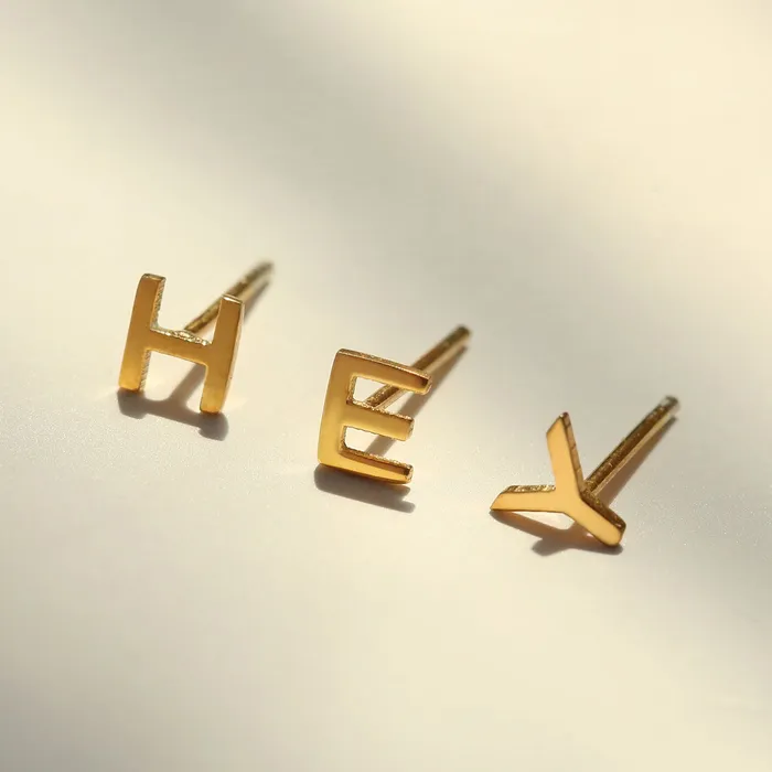 Earrings Letter Stud Earring LOULOUROSE Earrings Letter Stud Earring LOULOUROSE
