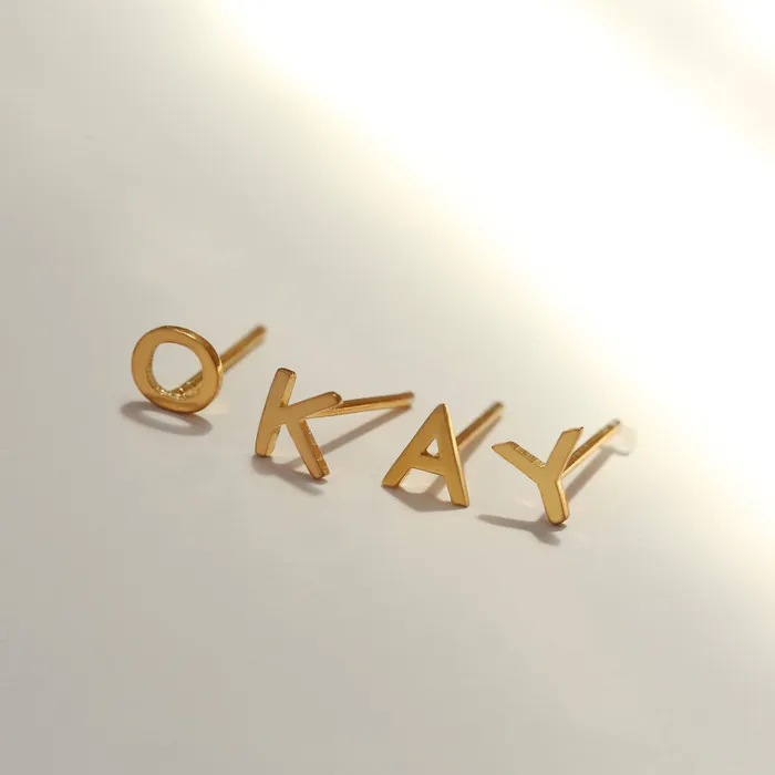 Earrings Letter Stud Earring LOULOUROSE Earrings Letter Stud Earring LOULOUROSE