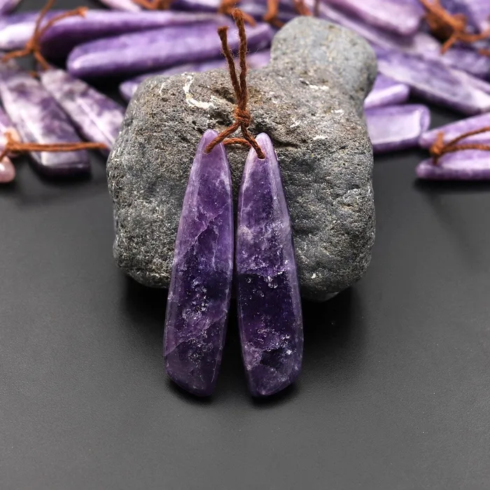 Earrings Natural Purple Lepidolite Butterfly Wing Earring Pair Matched Gemstone Pair A5 Intrinsic Trading Earrings Natural Purple Lepidolite Butterfly Wing Earring Pair Matched Gemstone Pair A5 Intrinsic Trading