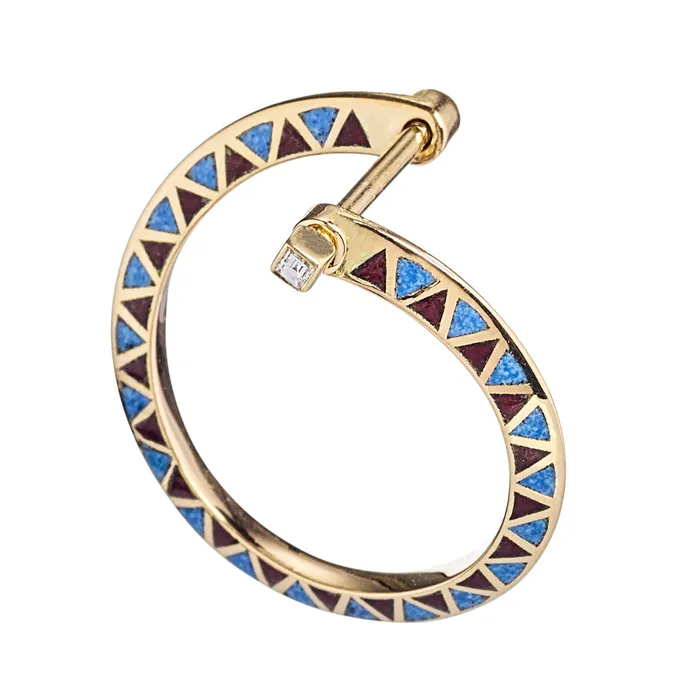 Earrings Spiral Hoop Earrings with a Chevron Pattern ARTEMER