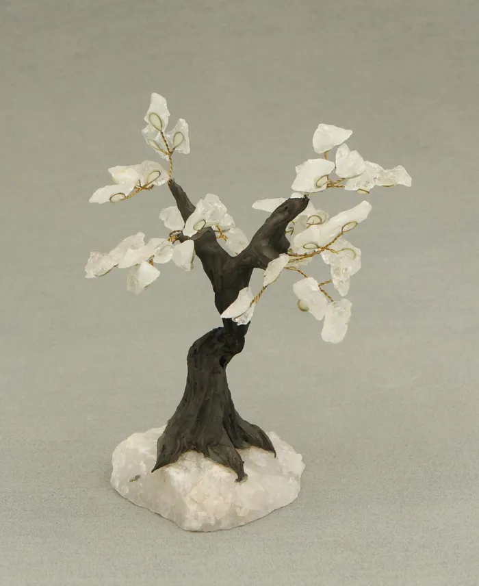 Energy Healing Clear Quartz Bonsai Tree Buddha Groove Necklaces