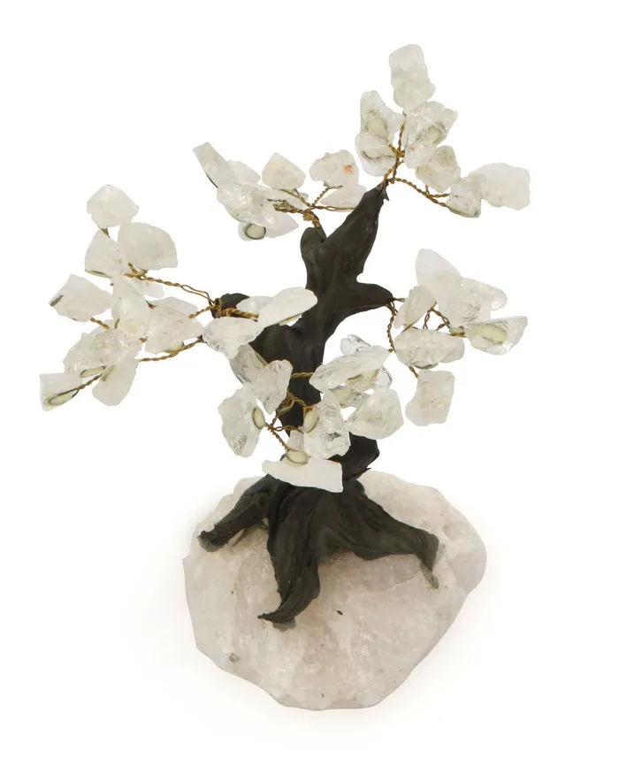Energy Healing Clear Quartz Bonsai Tree Buddha Groove Necklaces