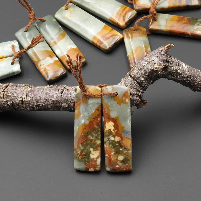 From Oregon Natural Owyhee Picture Jasper Short Rectangle Earrings Drilled Matched Gemstone Beads Pair Intrinsic Trading Earrings From Oregon Natural Owyhee Picture Jasper Short Rectangle Earrings Drilled Matched Gemstone Beads Pair Intrinsic Trading Earrings
