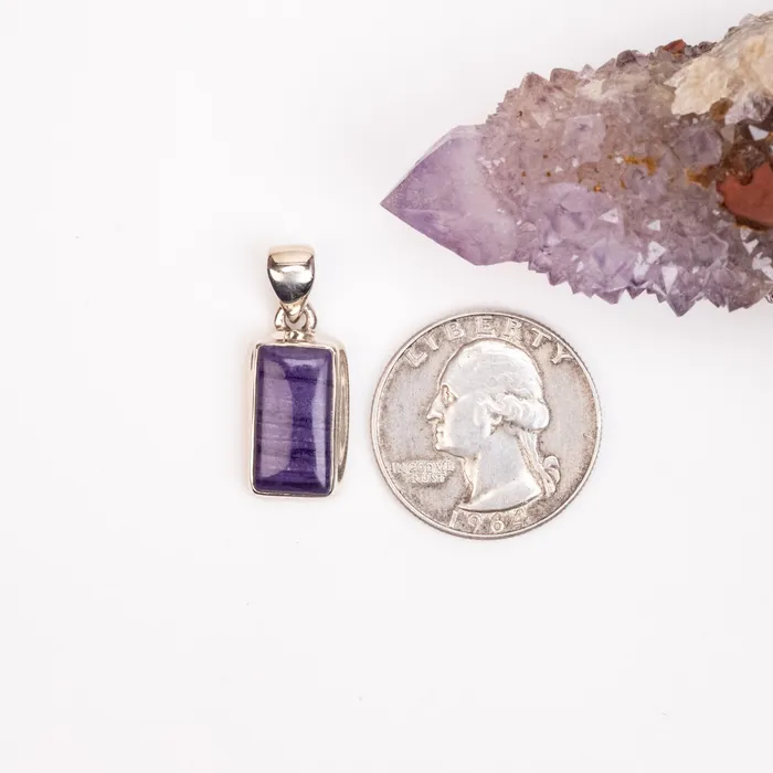 InnerVision Crystals Necklaces Sugilite Pendant 319 g 27x10mm 925 Silver