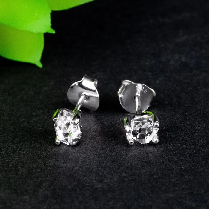 InnerVision Crystals NEW Herkimer Diamond Quartz Crystal Stud Earrings 925 Silver Earrings InnerVision Crystals NEW Herkimer Diamond Quartz Crystal Stud Earrings 925 Silver Earrings