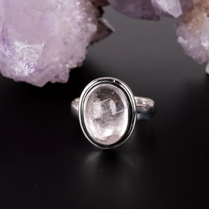 InnerVision Crystals Rings Morganite Ring 13x10mm Size 9 925 Silver