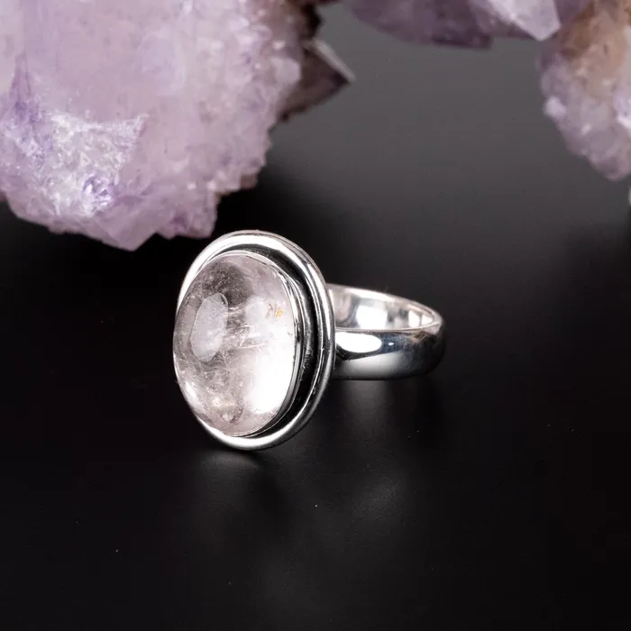 InnerVision Crystals Rings Morganite Ring 13x10mm Size 9 925 Silver