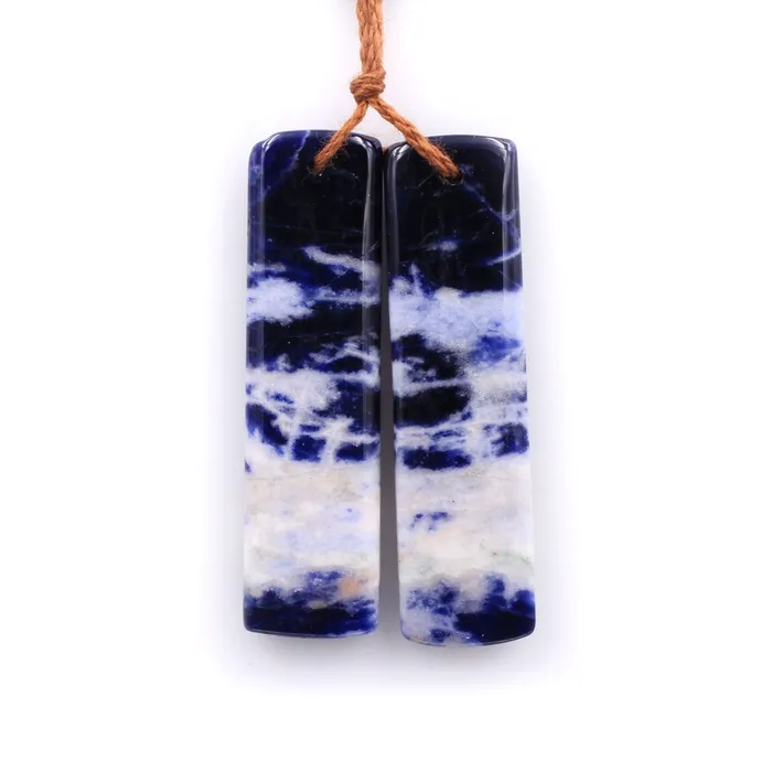 Intrinsic Trading Drilled Natural Snow Mountain Sodalite Rectangle Earring Pair Matched Gemstone Bead Pair Natural Vibrant Blue Orange Stone Earrings Intrinsic Trading Drilled Natural Snow Mountain Sodalite Rectangle Earring Pair Matched Gemstone Bead Pair Natural Vibrant Blue Orange Stone Earrings
