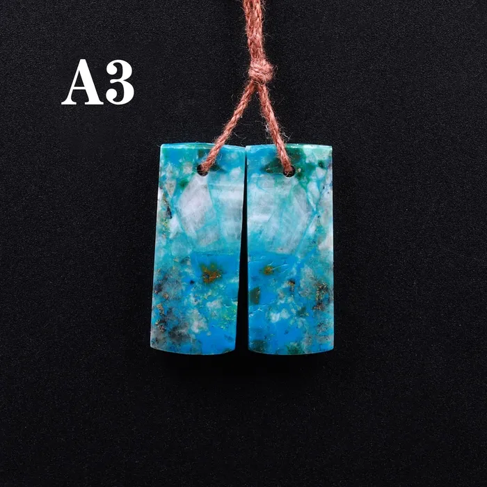 Intrinsic Trading Drilled Parrot Wing Chrysocolla Short Rectangle Earring Pair Matched Natural Blue Green Gemstone Stone Beads A3 Earrings Intrinsic Trading Drilled Parrot Wing Chrysocolla Short Rectangle Earring Pair Matched Natural Blue Green Gemstone Stone Beads A3 Earrings