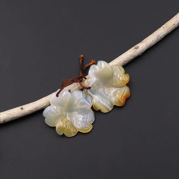 Intrinsic Trading Earrings Hand Carved Natural Brown Yellow Carnelian Flower Earring Pair Drilled Translucent Gemstone Matched Beads A2 Intrinsic Trading Earrings Hand Carved Natural Brown Yellow Carnelian Flower Earring Pair Drilled Translucent Gemstone Matched Beads A2