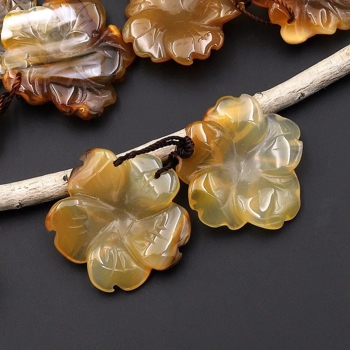 Intrinsic Trading Earrings Hand Carved Natural Brown Yellow Carnelian Flower Earring Pair Drilled Translucent Gemstone Matched Beads A7 Intrinsic Trading Earrings Hand Carved Natural Brown Yellow Carnelian Flower Earring Pair Drilled Translucent Gemstone Matched Beads A7
