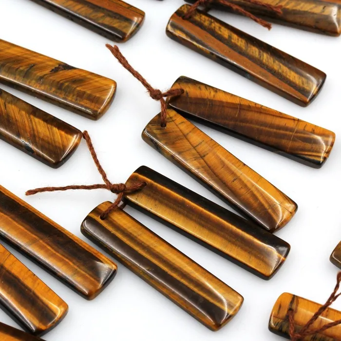 Intrinsic Trading Earrings Natural Tiger Eye Earring Pair Rectangle Cabochon Cab Pair Drilled Matched Earrings Bead Pair