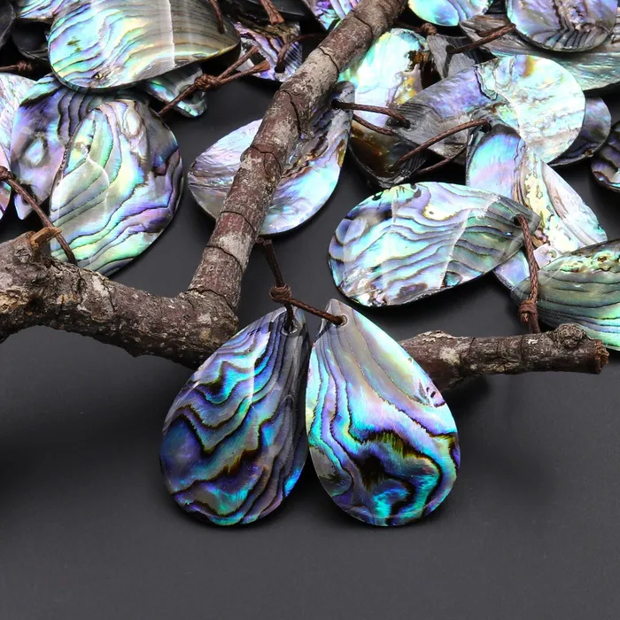 Intrinsic Trading Natural Rainbow Abalone Teardrop Earring Pair Drilled Matched Gemstone Bead Pair A1 Earrings Intrinsic Trading Natural Rainbow Abalone Teardrop Earring Pair Drilled Matched Gemstone Bead Pair A1 Earrings