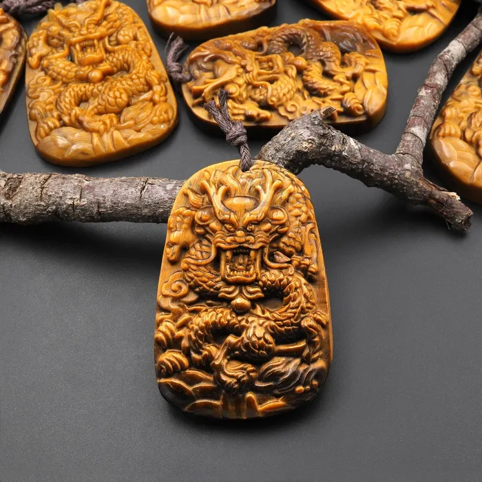 Intrinsic Trading Necklaces AAA Hand Carved Natural Tigers Eye Flying Dragon Pendant Gemstone Focal Bead A2 Intrinsic Trading Necklaces AAA Hand Carved Natural Tigers Eye Flying Dragon Pendant Gemstone Focal Bead A2