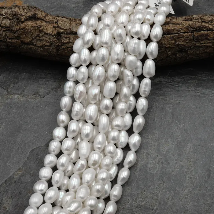 Intrinsic Trading Necklaces AAA White Nugget Pearl Genuine Natural Freshwater Pearl 155 Strand