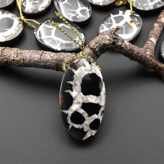 Intrinsic Trading Necklaces Natural Septarian Fossil Oval Pendant