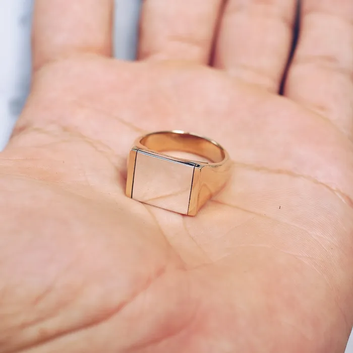 Jess Zabala Jewelry Rings MIXED METALS FLAT TOP RING BRASS