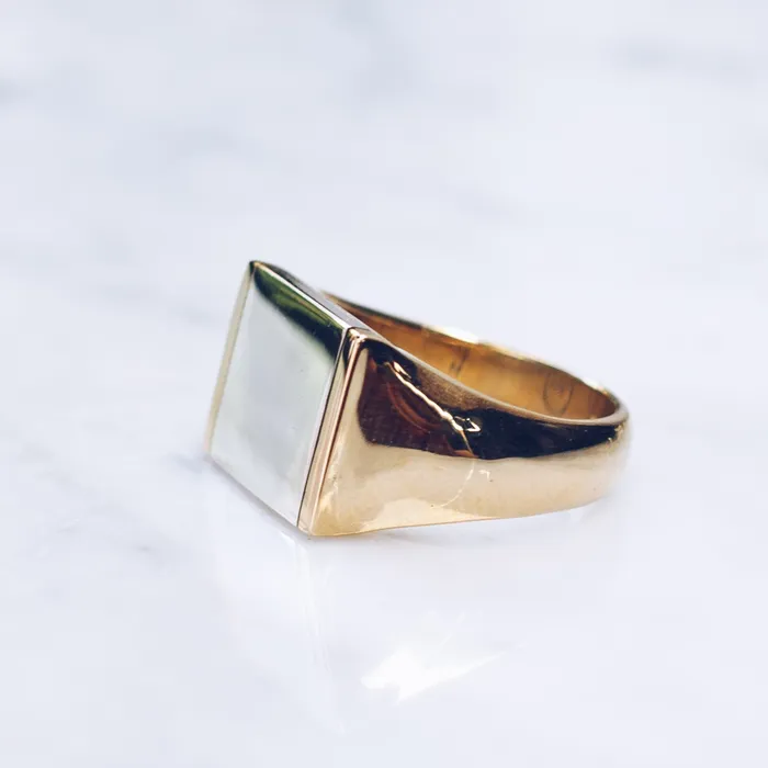 Jess Zabala Jewelry Rings MIXED METALS FLAT TOP RING BRASS