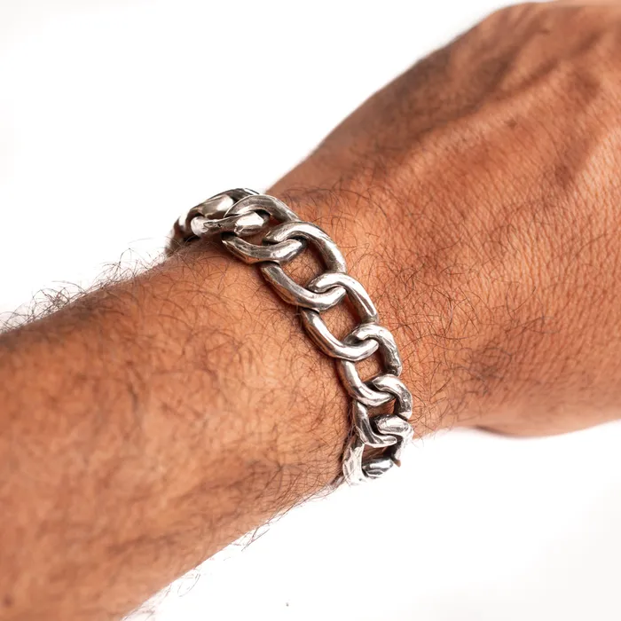 JewelryLab DARA ABSTRACT TWISTED CHAIN BRACELET 925 STERLING SILVER Bracelets