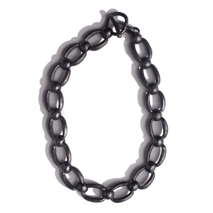 JewelryLab Necklaces MITA XL CHAIN LINK NECKLACE OXIDIZED 925 STERLING SILVER