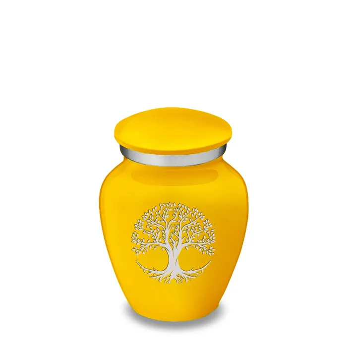 Keepsake Embrace Yellow Tree of Life Cremation Urn GetUrns Necklaces