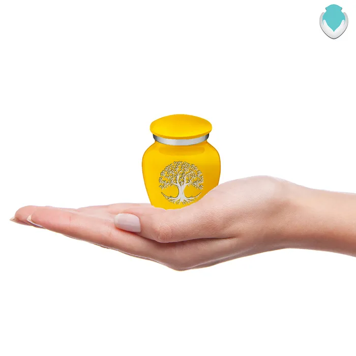 Keepsake Embrace Yellow Tree of Life Cremation Urn GetUrns Necklaces