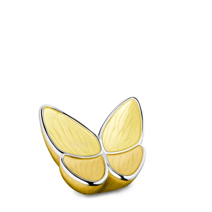 Keepsake Wings of Hope Butterfly Pearl Yellow Cremation Urn LoveUrns Necklaces