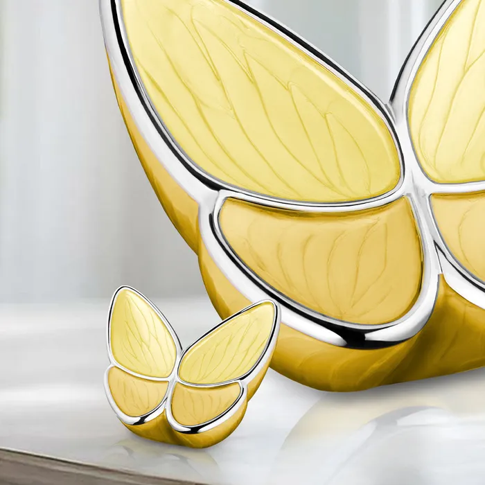 Keepsake Wings of Hope Butterfly Pearl Yellow Cremation Urn LoveUrns Necklaces
