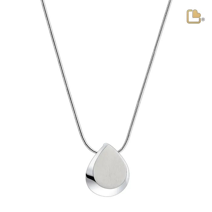 LoveUrns Treasure Drop Ashes Pendant Polished Brushed Silver Earrings