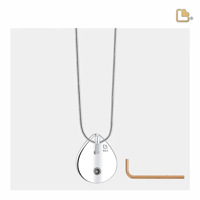 LoveUrns Treasure Drop Ashes Pendant Polished Brushed Silver Earrings