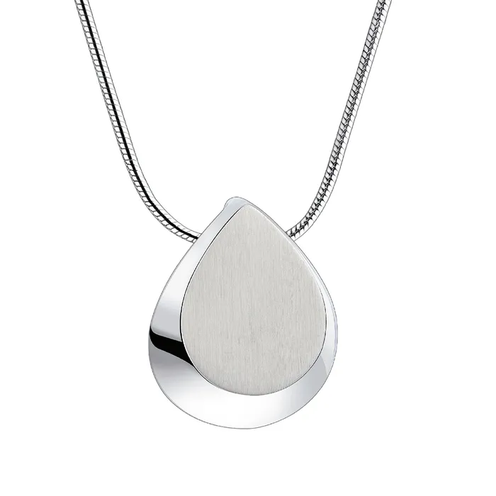 LoveUrns Treasure Drop Ashes Pendant Polished Brushed Silver Earrings
