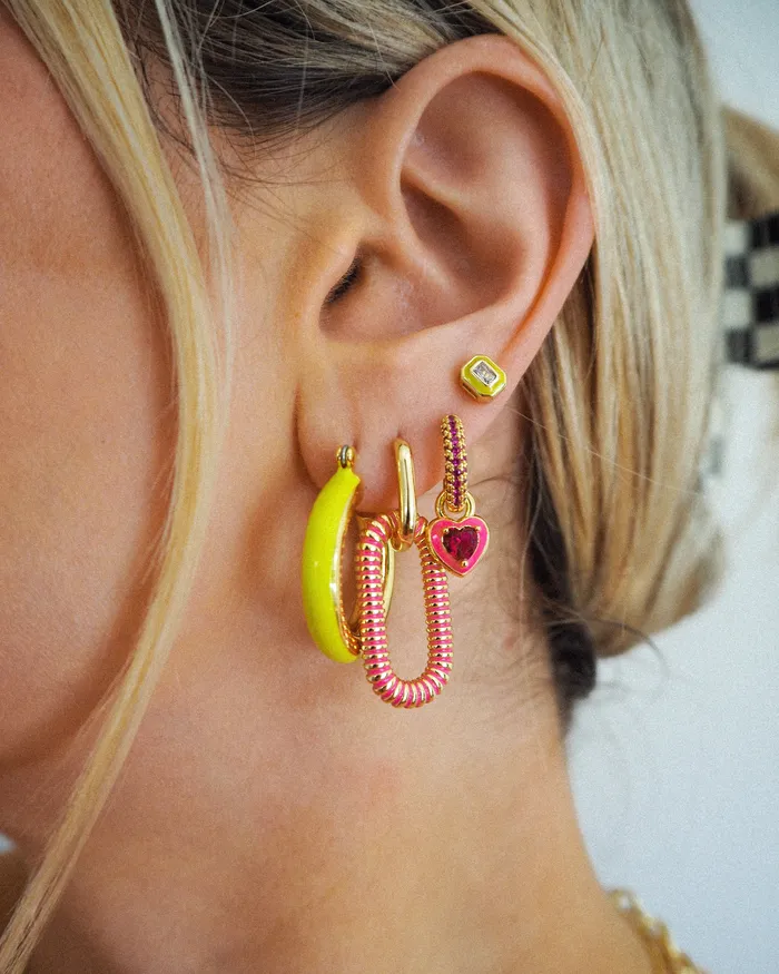 Luv Aj Bezel Studs Neon Yellow Gold PreStyled Sets Luv Aj Bezel Studs Neon Yellow Gold PreStyled Sets