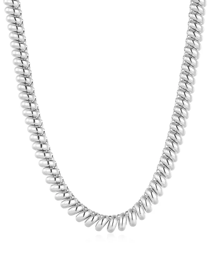Luv Aj Ridged Marbella Necklace Silver Necklaces