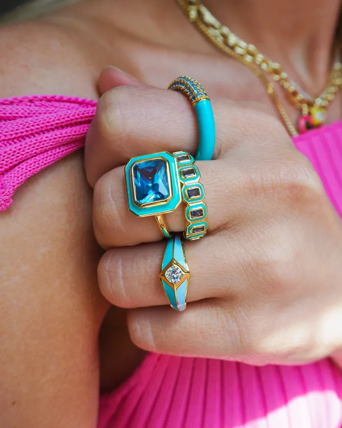 Luv Aj Rings Bezel Statement Ring Turquoise Gold Luv Aj Rings Bezel Statement Ring Turquoise Gold
