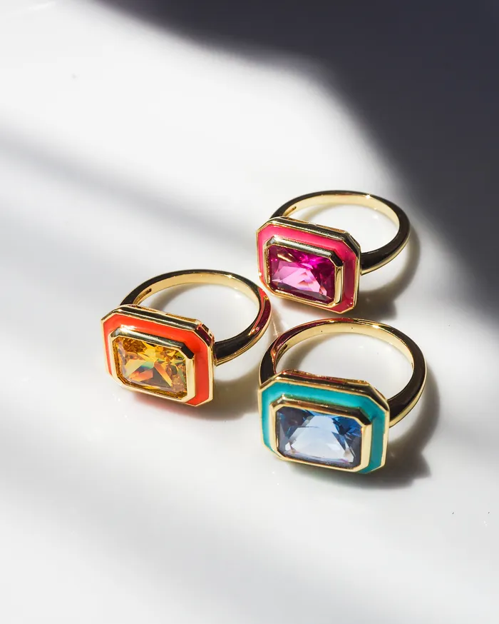 Luv Aj Rings Bezel Statement Ring Turquoise Gold Luv Aj Rings Bezel Statement Ring Turquoise Gold