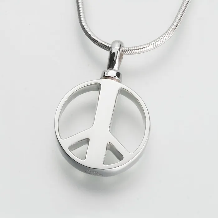 Madelyn Sterling Silver Peace Sign Pendant Cremation Jewelry Necklaces