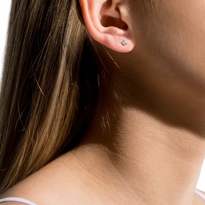 miabijoux Earrings Stainless 3 mm round zirconia stud earrings miabijoux Earrings Stainless 3 mm round zirconia stud earrings