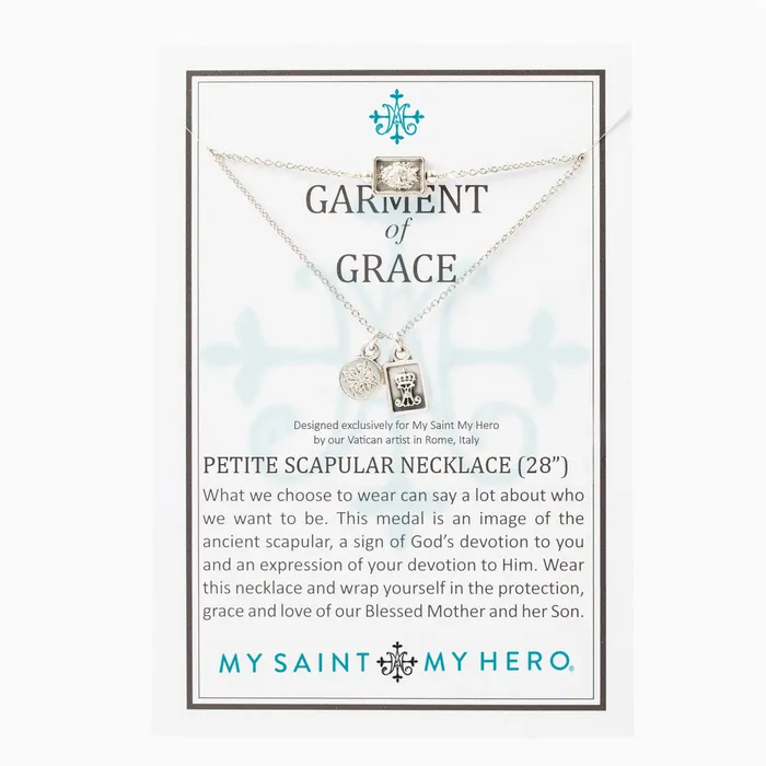 My Saint My Hero Garment of Grace Petite Scapular Necklace Necklaces