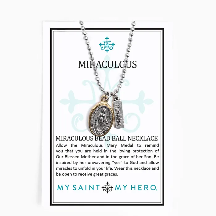 My Saint My Hero Miraculous Bead Ball Necklace Necklaces